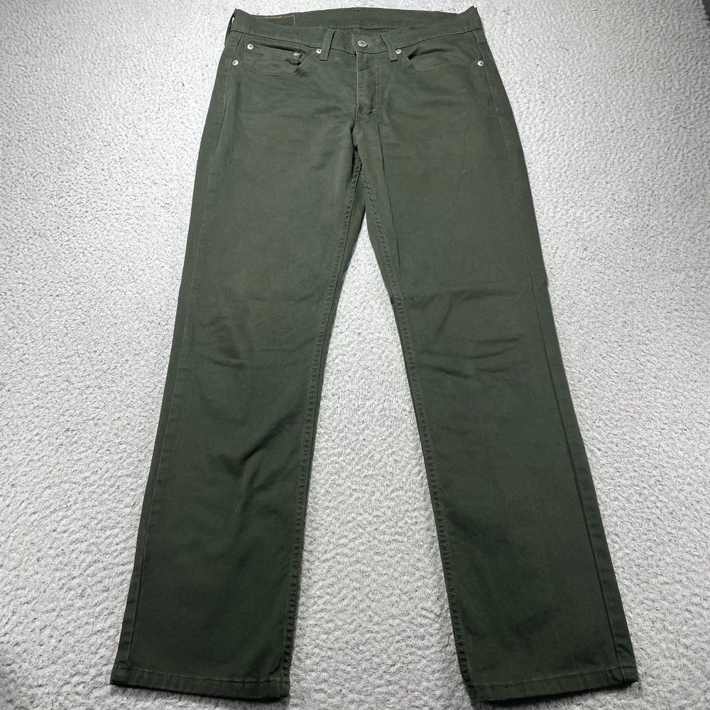Levis 514 Jeans Mens 32x32 Green Dark Wash Straight Regular Fit Denim Pants